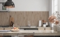 Preview: Spritzschutz Küche Massivholzplatte Fichte
