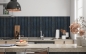 Preview: Spritzschutz Küche Dunkelblaue Holzbalken
