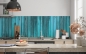Preview: Spritzschutz Küche Blaue Holzbalken