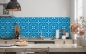 Mobile Preview: Spritzschutz Küche Blauer Gitterwerk