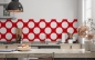 Preview: Spritzschutz Küche Rot Weiß Polka Punkte
