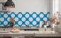Preview: Spritzschutz Küche Blau Weiß Punkte