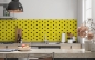 Preview: Spritzschutz Küche Schwarz Gelb Polka Dots