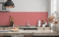 Preview: Spritzschutz Küche Red White Lines