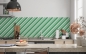 Preview: Spritzschutz Küche Grün Linien Verzierung