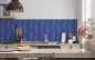 Preview: Spritzschutz Küche Blau Pflanzen Motiv