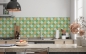 Preview: Spritzschutz Küche Grün Gelb Argyle Raute
