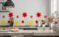 Preview: Spritzschutz Küche Rot Gelb Sterne
