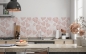 Preview: Spritzschutz Küche Rosa Tropisches Muster