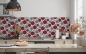 Preview: Spritzschutz Küche Rot Grau Blumen