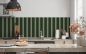 Preview: Spritzschutz Küche Grünfarbige Streifen