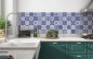Preview: Spritzschutz Küche Blau Weiß Patchwork