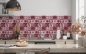 Mobile Preview: Spritzschutz Küche Rote Patchwork Fliese