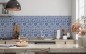 Preview: Spritzschutz Küche Blue White Patchwork
