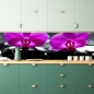 Preview: Spritzschutz Küche Zen Steine Orchidee