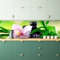 Preview: Spritzschutz Küche Zen Steine Orchidee