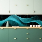 Preview: Spritzschutz Küche Wellen Abstrakt