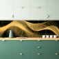 Preview: Spritzschutz Küche Goldene Welle