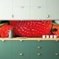 Preview: Spritzschutz Küche Makro Erdbeere