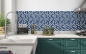 Preview: Spritzschutz Küche Blau Mosaik Design
