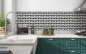 Preview: Spritzschutz Küche Beton Mosaik 3D