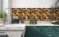 Mobile Preview: Spritzschutz Küche Retro Mosaik Karo