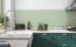 Preview: Spritzschutz Küche Welle Grün Weiß