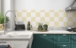 Preview: Spritzschutz Küche Beige Weiß Quadrat Karo