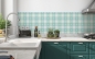 Preview: Spritzschutz Küche Green Blue Tartan Style
