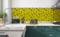 Preview: Spritzschutz Küche Gelb Schwarz Blüten