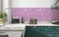 Preview: Spritzschutz Küche Lila Pink Doodle Blumen