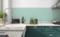 Preview: Spritzschutz Küche Blau Hexagon Motiv