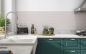 Preview: Spritzschutz Küche Lila Hexagon Motiv