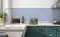 Preview: Spritzschutz Küche Linien Weiß Blau
