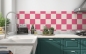 Preview: Spritzschutz Küche Pink Retro Karo