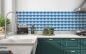 Preview: Spritzschutz Küche Blaue Fächer Muster