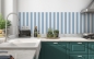 Preview: Spritzschutz Küche Blau Weiß Linien