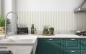 Preview: Spritzschutz Küche Beige Grün Linien