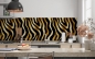 Preview: Spritzschutz Küche Golden Zebra Muster