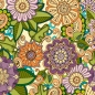 Preview: Spritzschutz Küche Blumen Doodle Muster