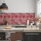 Mobile Preview: Spritzschutz Küche Red Patchwork Tiles