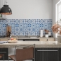 Preview: Spritzschutz Küche Blaue Mosaik Patchwork
