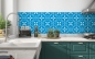 Preview: Küchenrückwand Blauer Gitterwerk