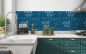 Preview: Küchenrückwand Blaue Typografie