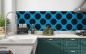 Preview: Küchenrückwand Blau Schwarze Polka Dots
