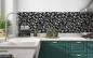 Preview: Küchenrückwand Schwarz Weiß Blüten