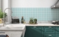 Preview: Küchenrückwand Blaue Quadrate
