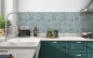 Preview: Küchenrückwand Blaue Historische Blume