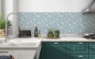 Preview: Küchenrückwand Weiß Blau Blüten