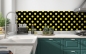 Preview: Küchenrückwand Schwarz Gelb Punkte